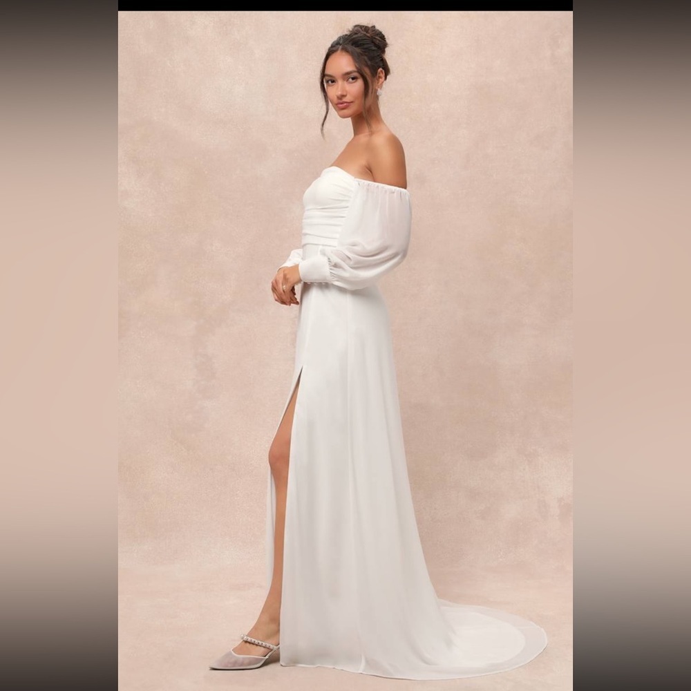 Lulus Adorna White Off-the-Shoulder Maxi Dress - Picture 4 of 7